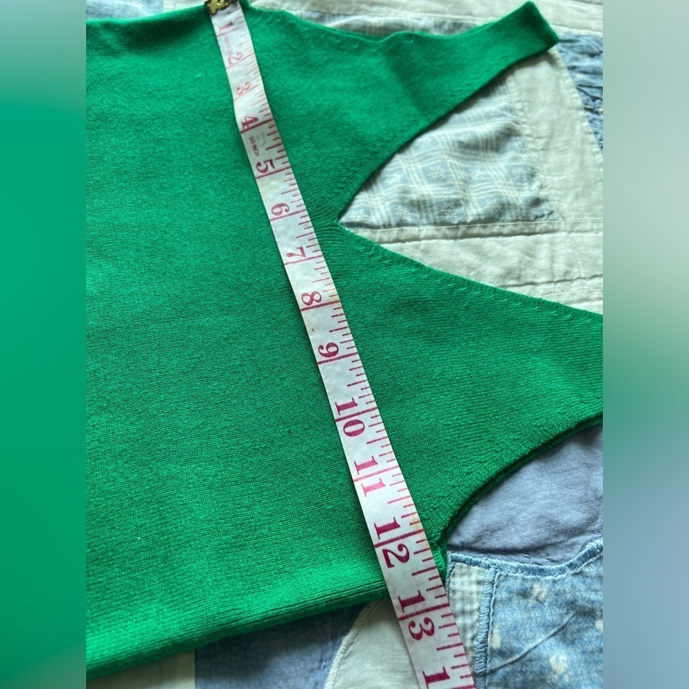 Forcast Womens Green Knit V-Neck Euro Coastal Summer Minimalist Tank Top XS 2‎ - Picture 5 of 9